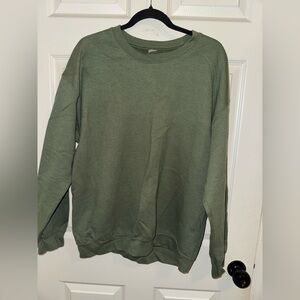 Gildan Women's Olive Crew Neck Sweater